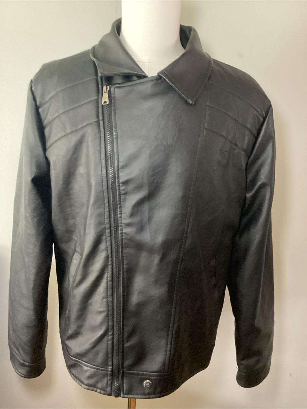 Men's XL VG World Collections Genuine Black Jacket - Pre Owned - Italia‎